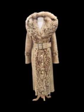 Made in Italy Leopard Cheetah Spotted Cat Printed Genuine Shearling Coat